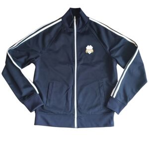 Lucky Brand Mens Large Athletic Full Zip Y2K Track Jacket Pockets Navy Blue